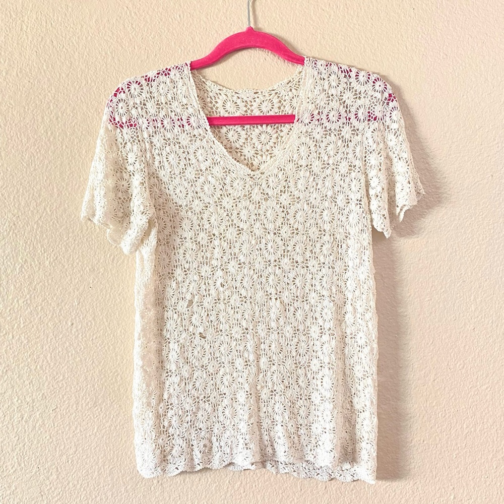 Floral crochet top